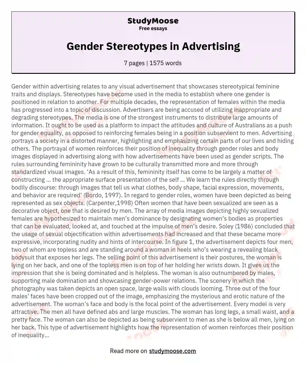 Gender Stereotypes in Advertising