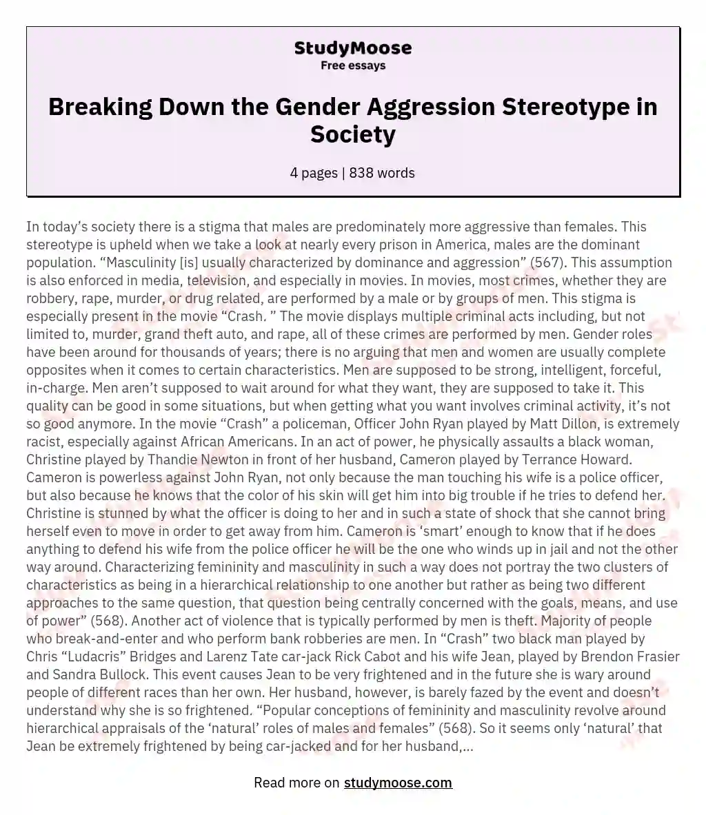 gender stereotype essay