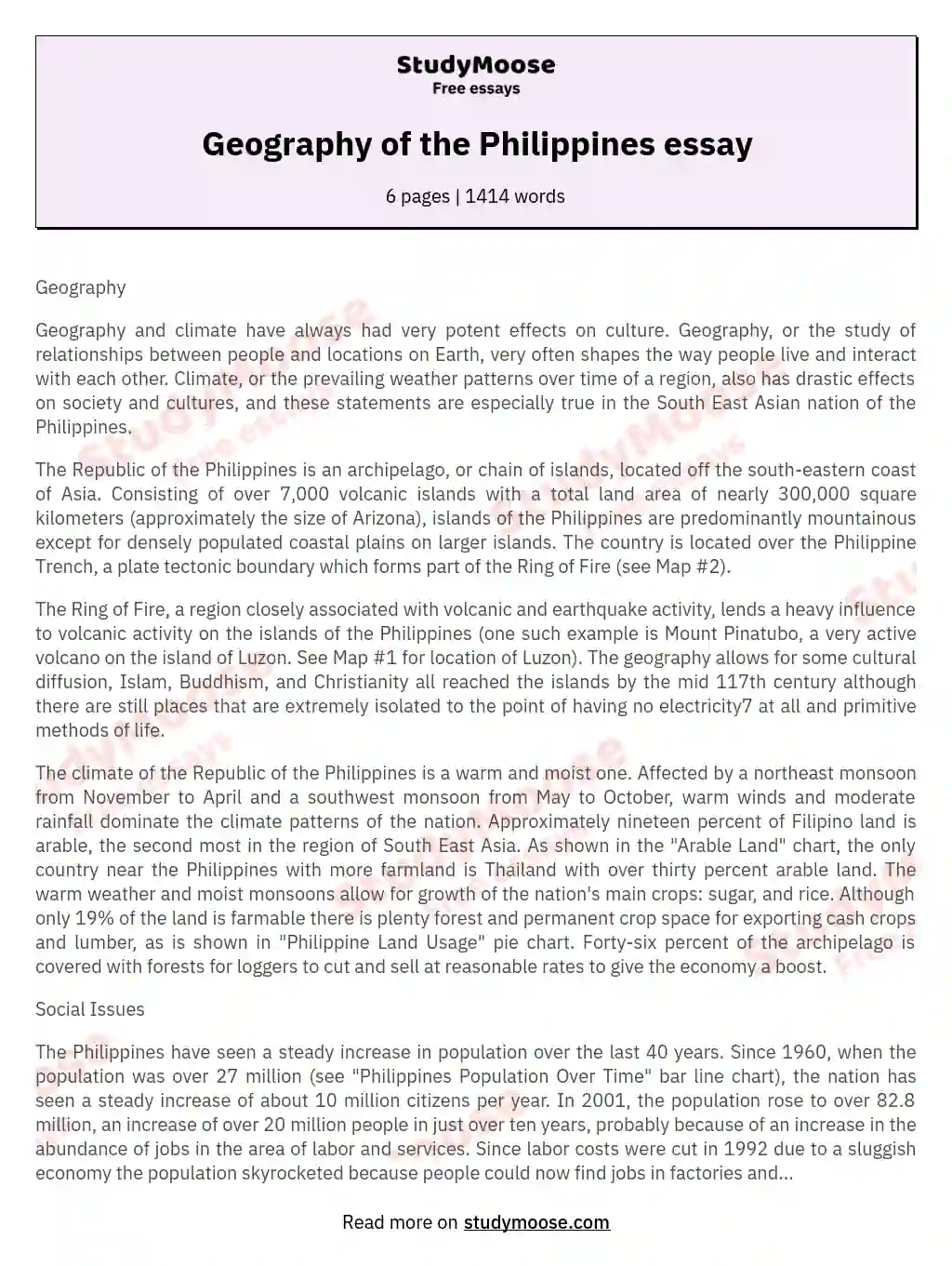 introduction about philippines essay