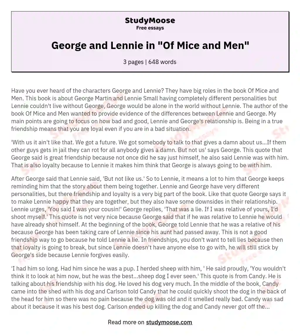George and Lennie in "Of Mice and Men"