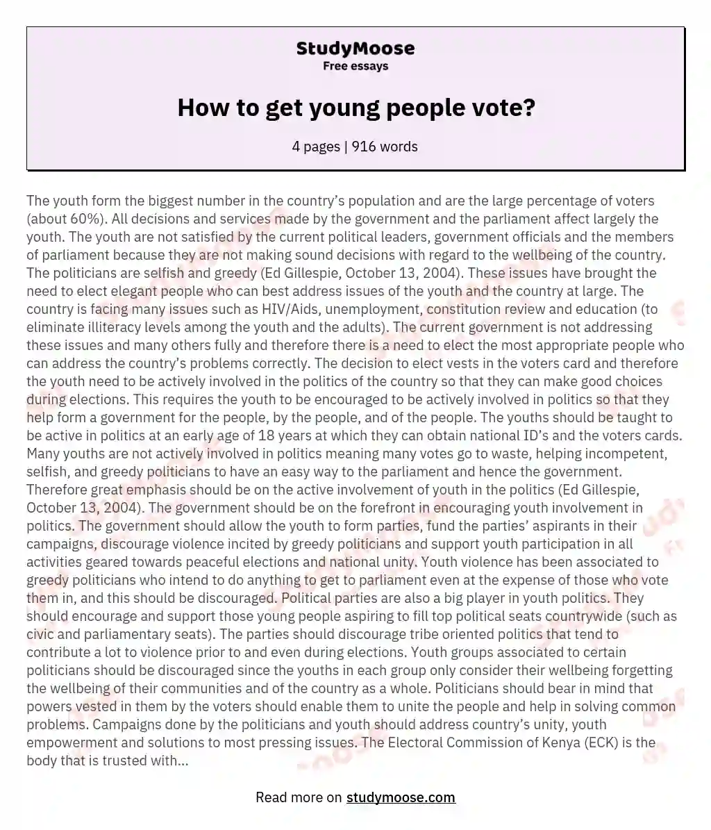 How to get young people vote?