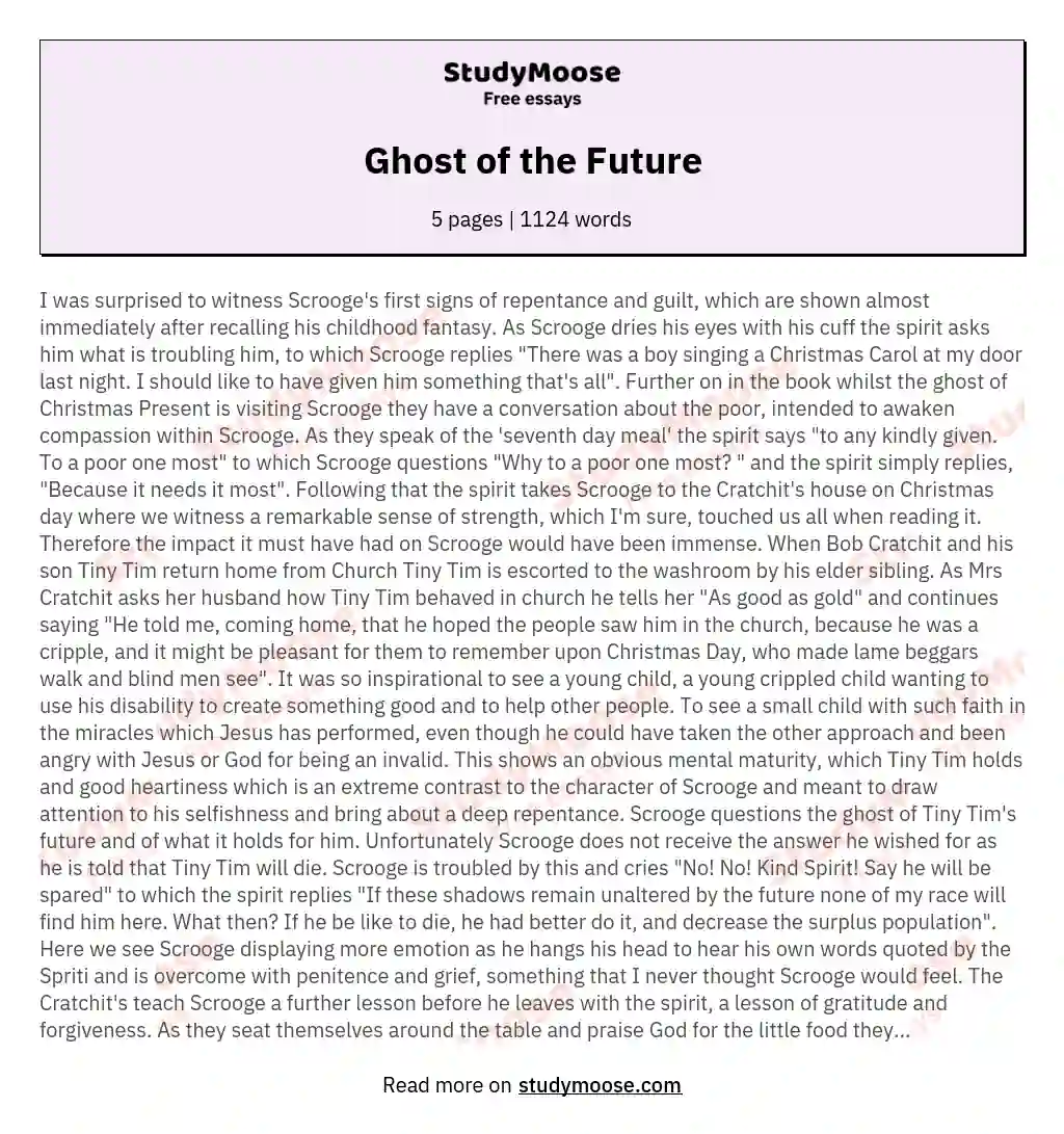 Ghost of the Future essay