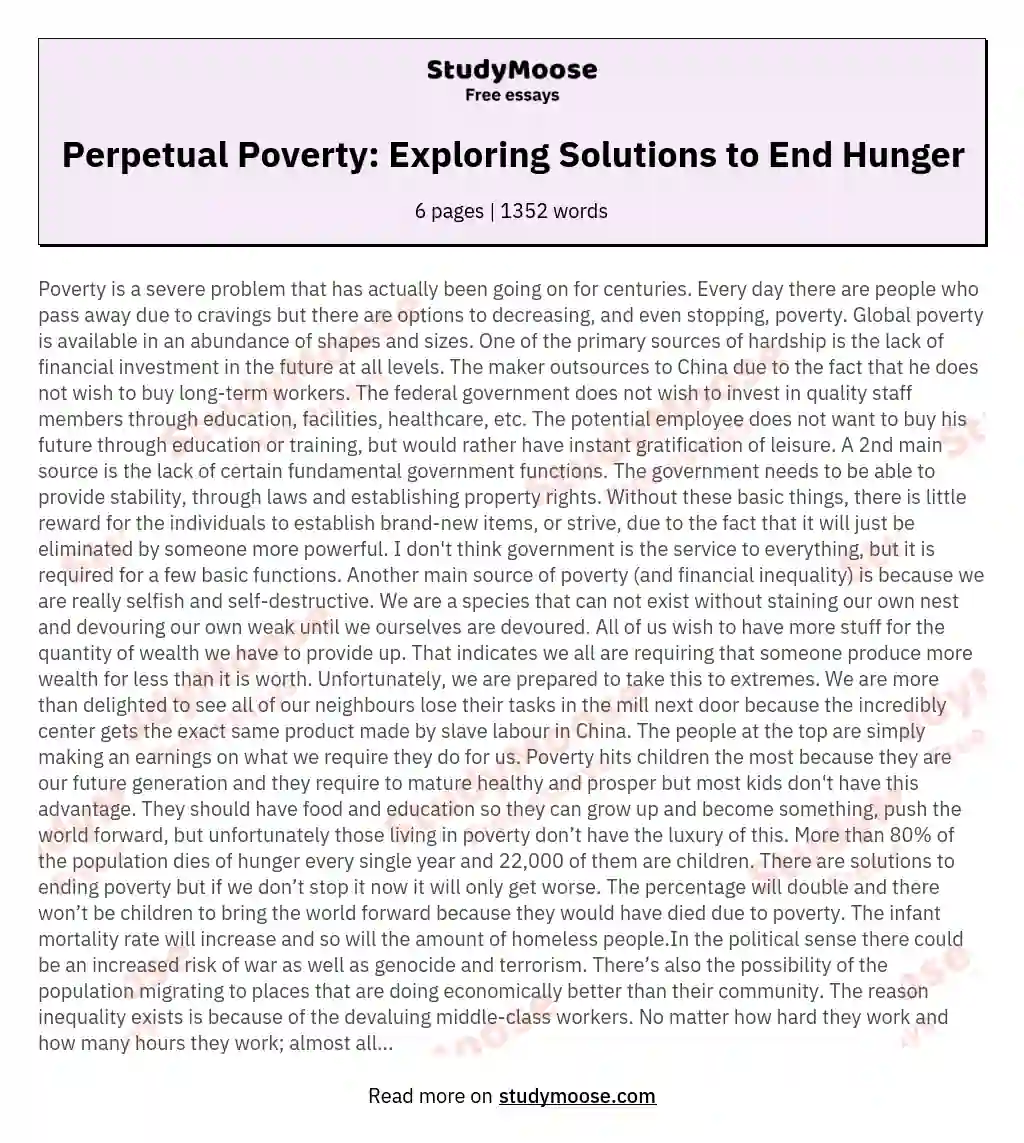 informative essay about world poverty
