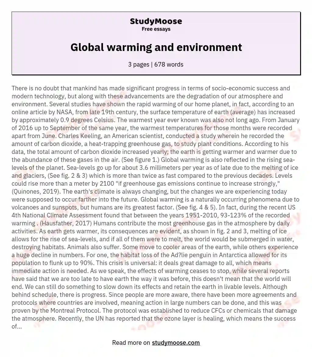 global warming full essay