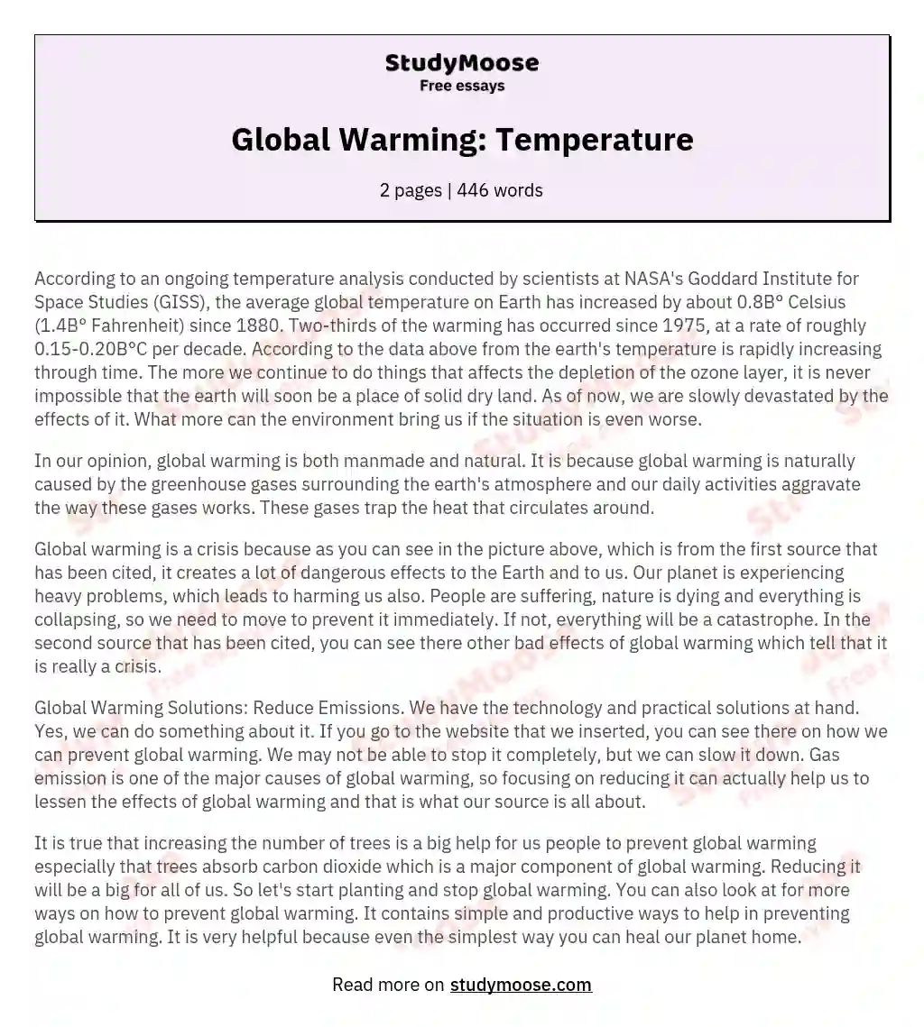 Global Warming: Temperature