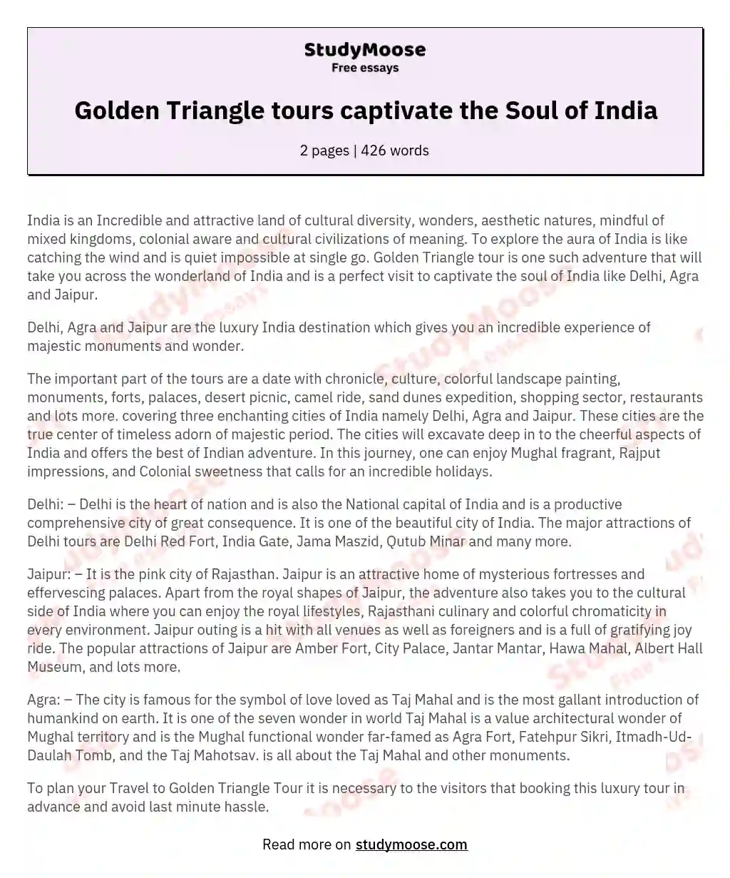 Golden Triangle tours captivate the Soul of India