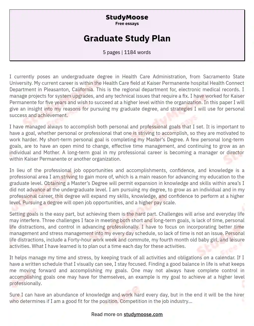graduate-study-plan-free-essay-example