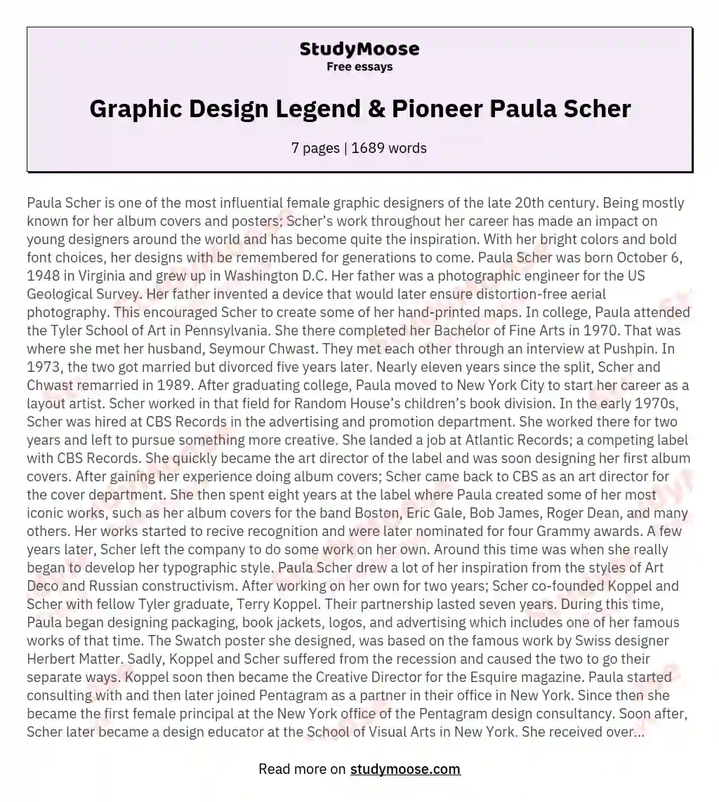 Graphic Design Legend & Pioneer Paula Scher