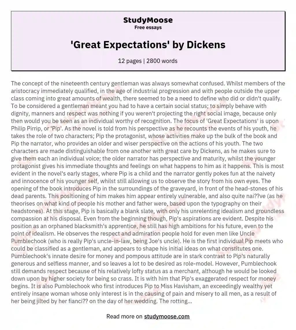 'Great Expectations' by Dickens
