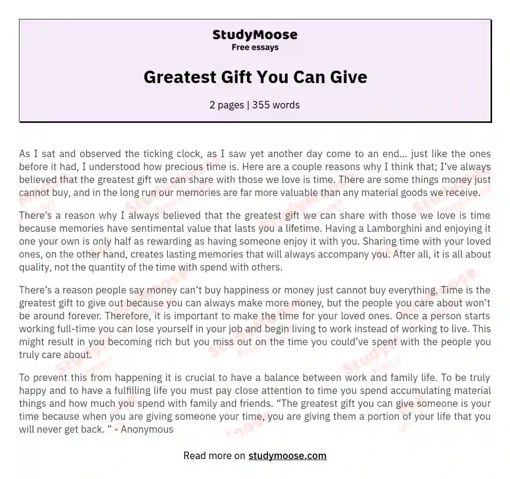 giving gift essay