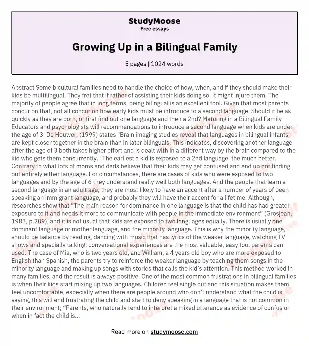 Growing Up in a Bilingual Family
