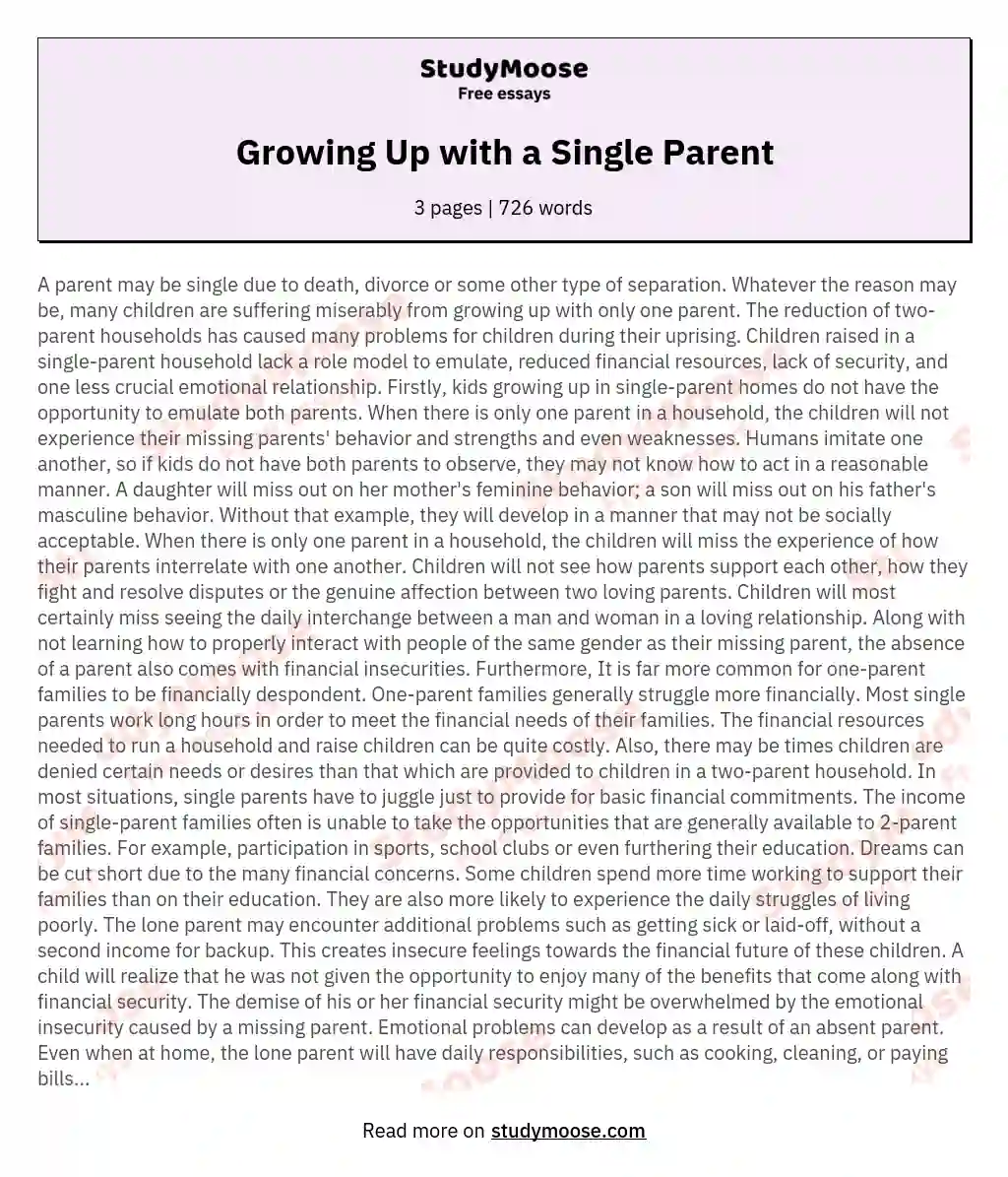thesis statement about parenting style