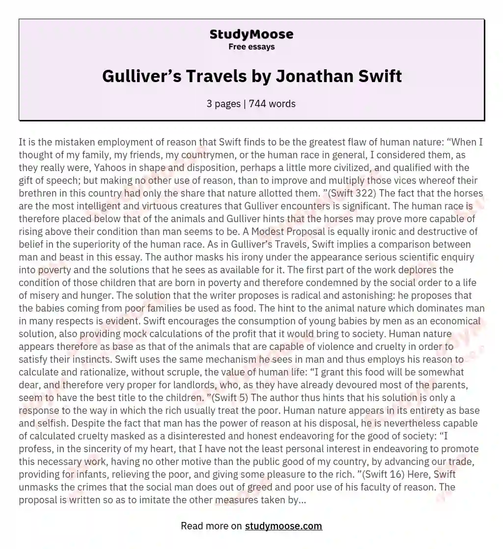 Gulliver’s Travels by Jonathan Swift