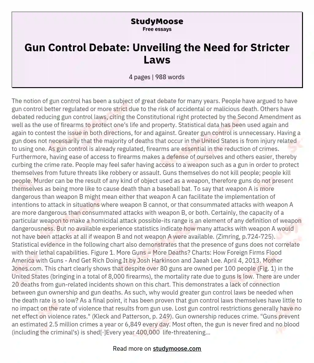 Gun Control Discussion