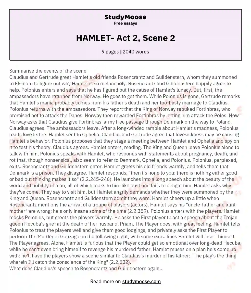 hamlet act 2 scene 2