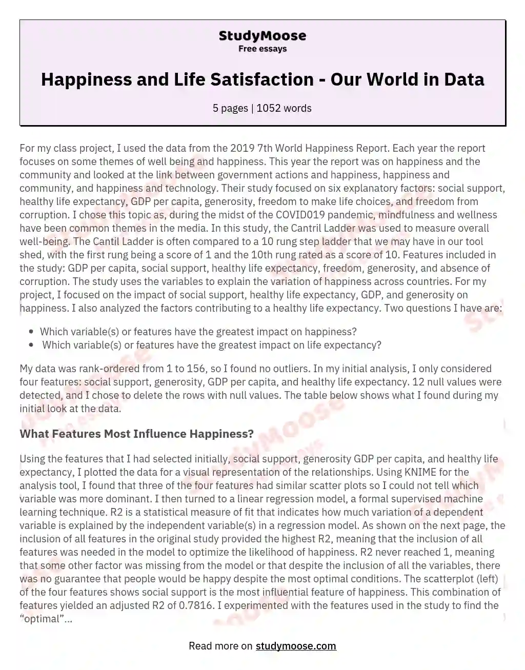 Happiness and Life Satisfaction - Our World in Data