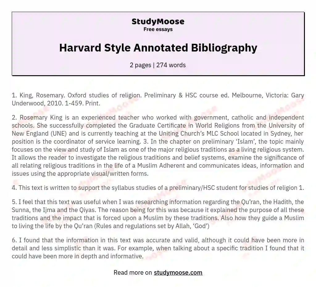 how to do bibliography harvard