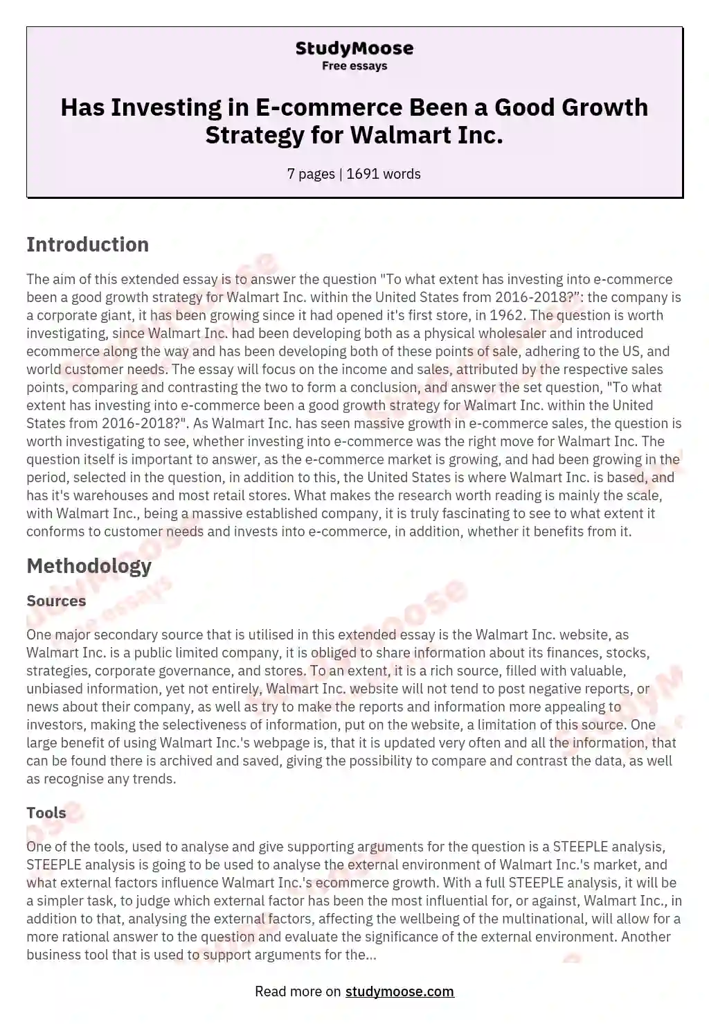 e commerce growth essay