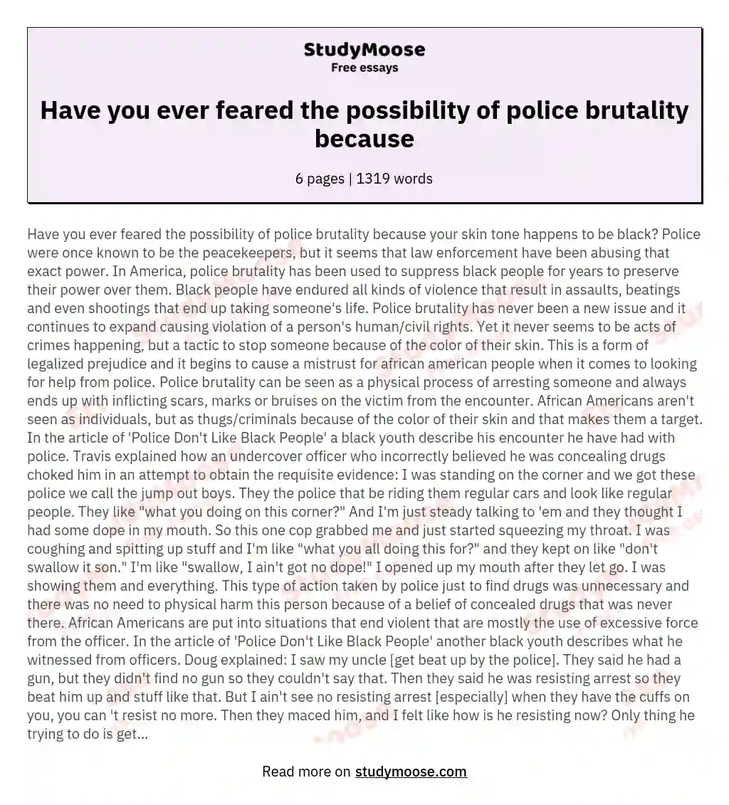 what is police brutality essay