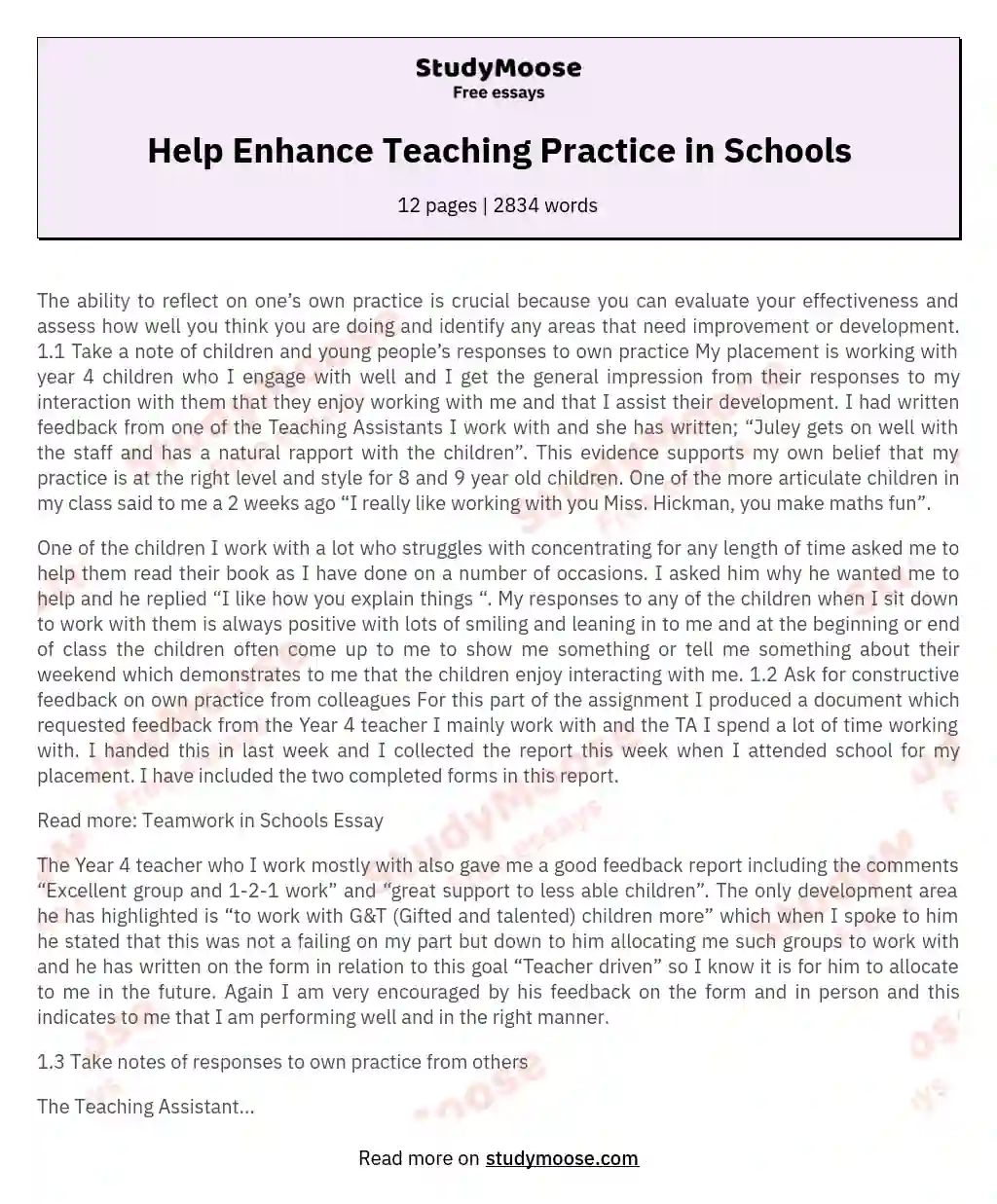 Help Enhance Teaching Practice in Schools