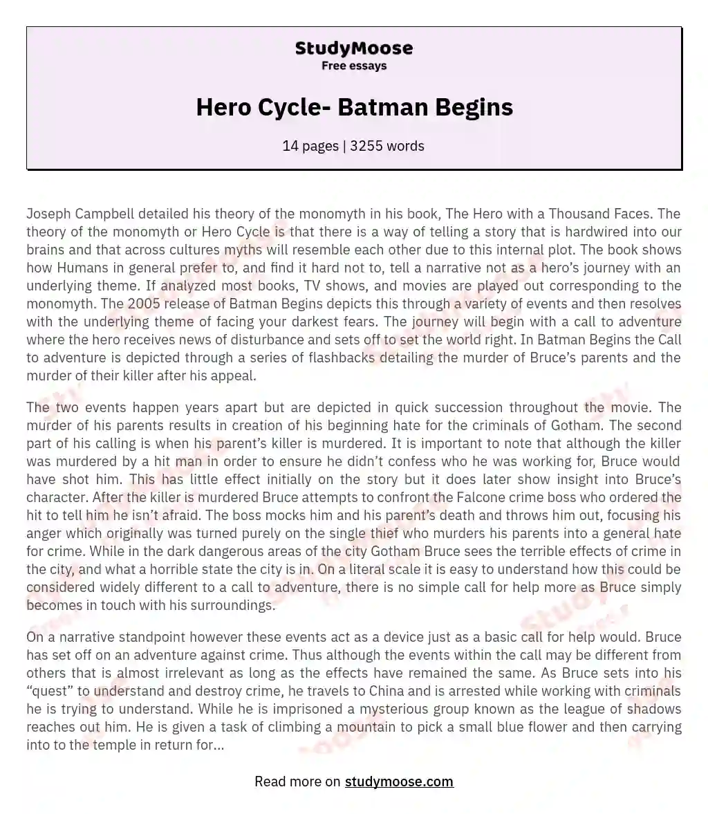 Hero Cycle- Batman Begins