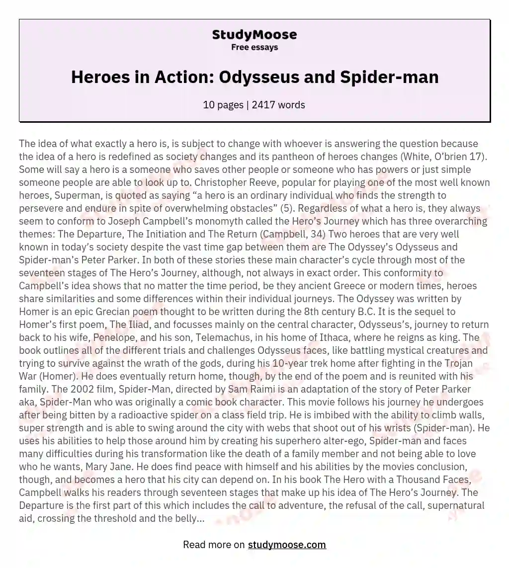 Heroes in Action: Odysseus and Spider-man