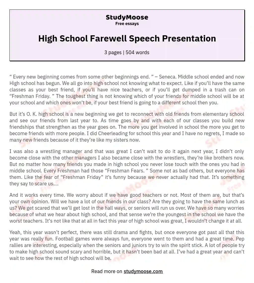 introductory speech for farewell