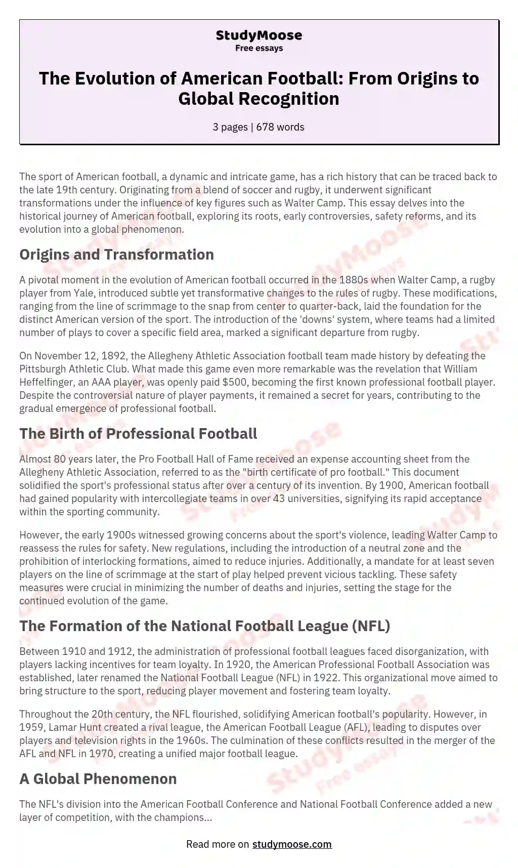 History of American football
