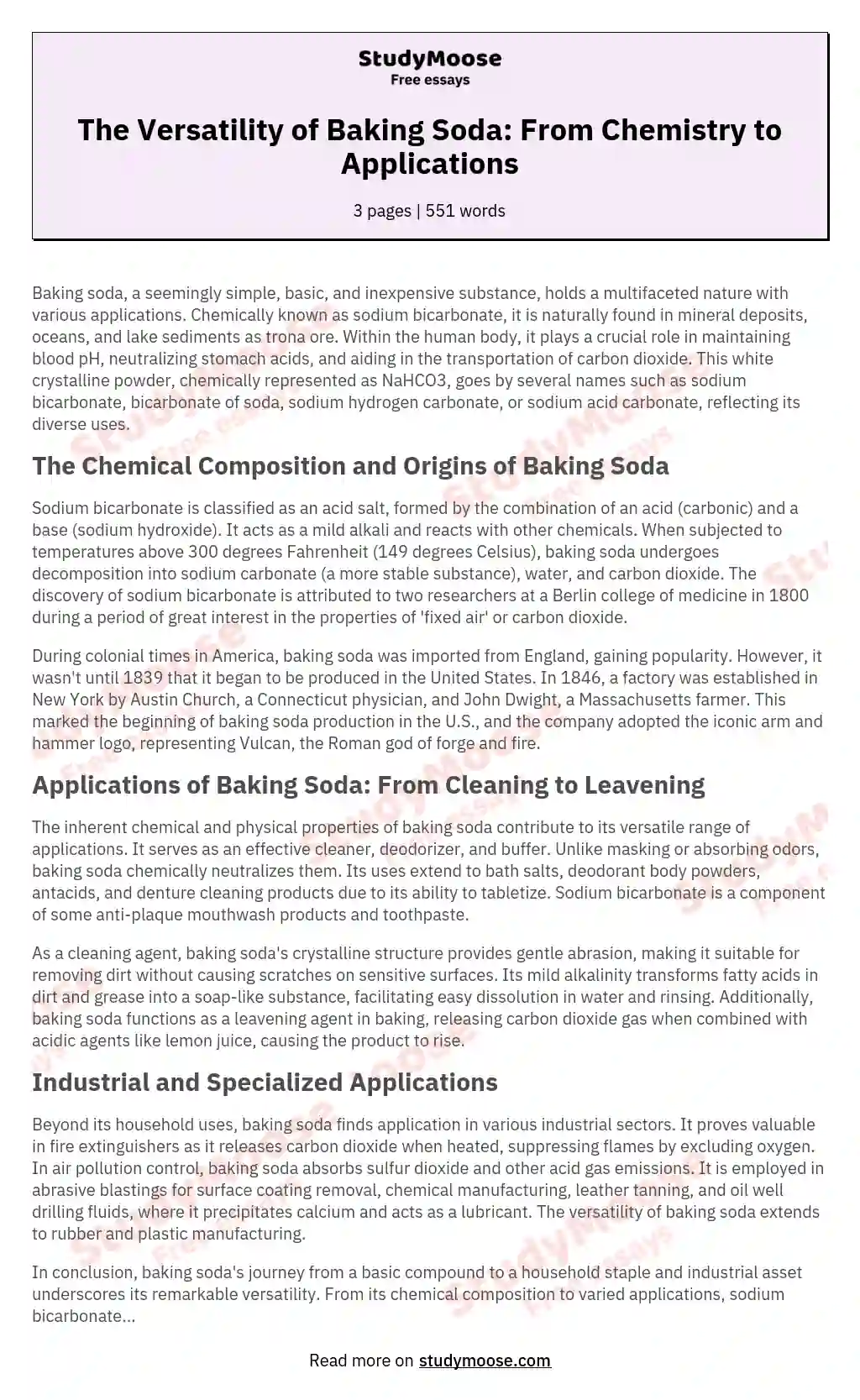 History of Baking Soda