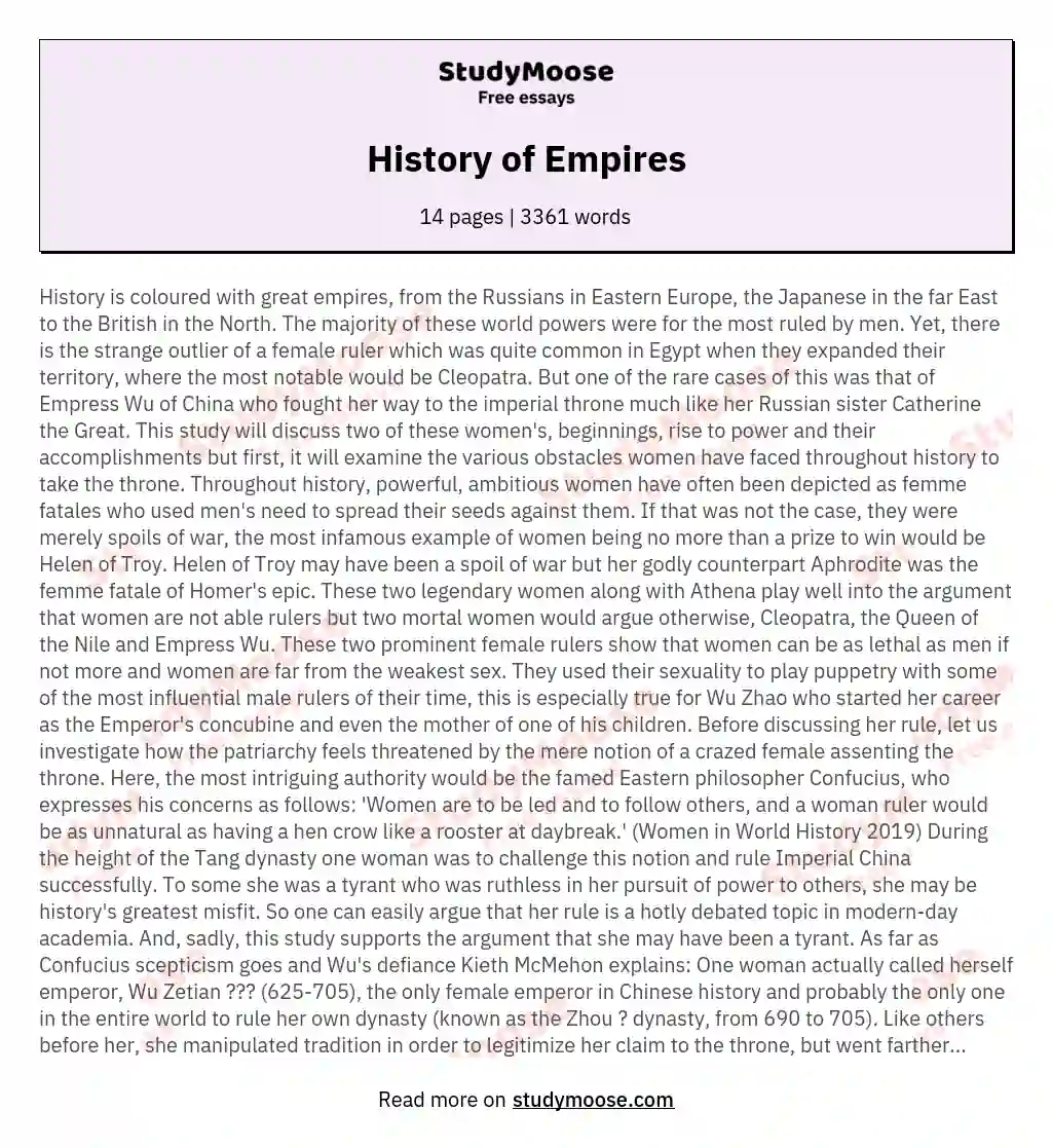 History of Empires essay