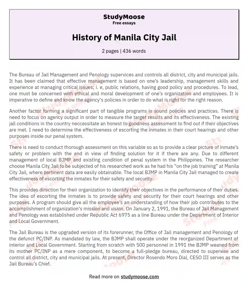 History of Manila City Jail