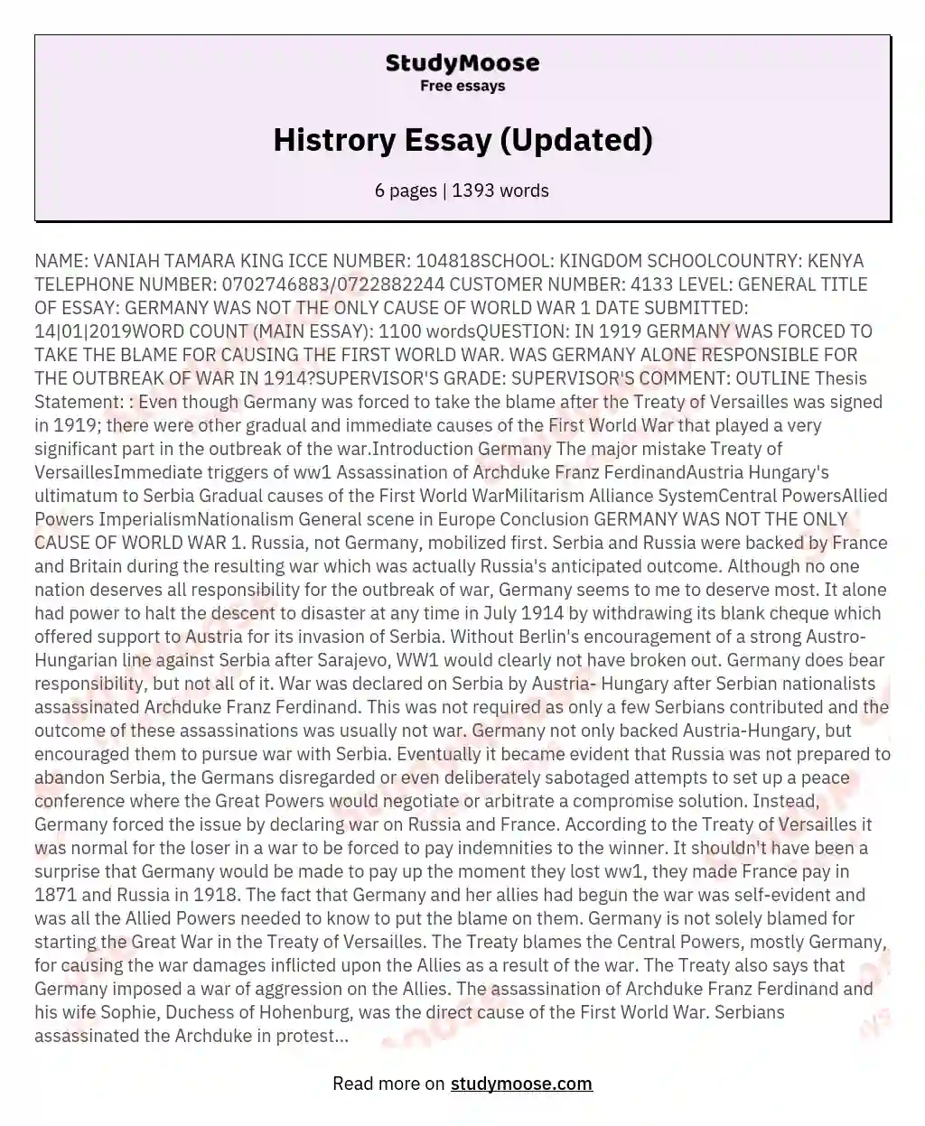 Histrory Essay (Updated) essay