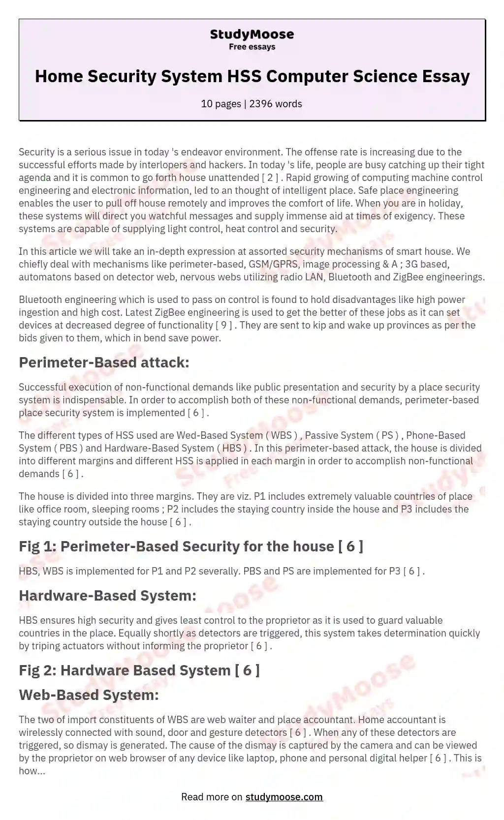 Home Security System HSS Computer Science Essay essay