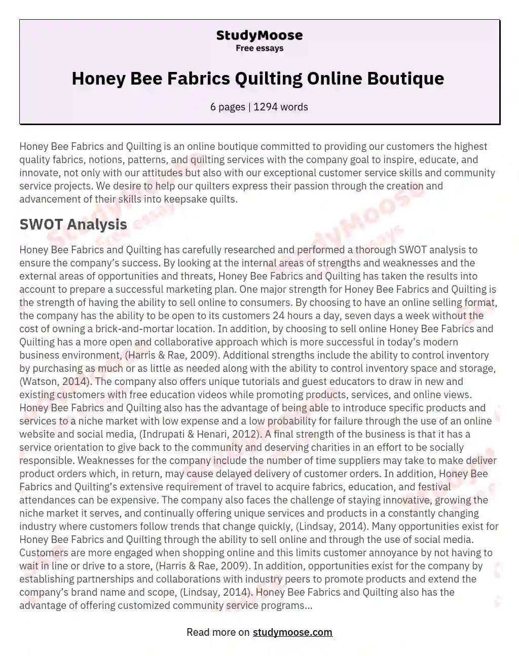 Honey Bee Fabrics Quilting Online Boutique  essay