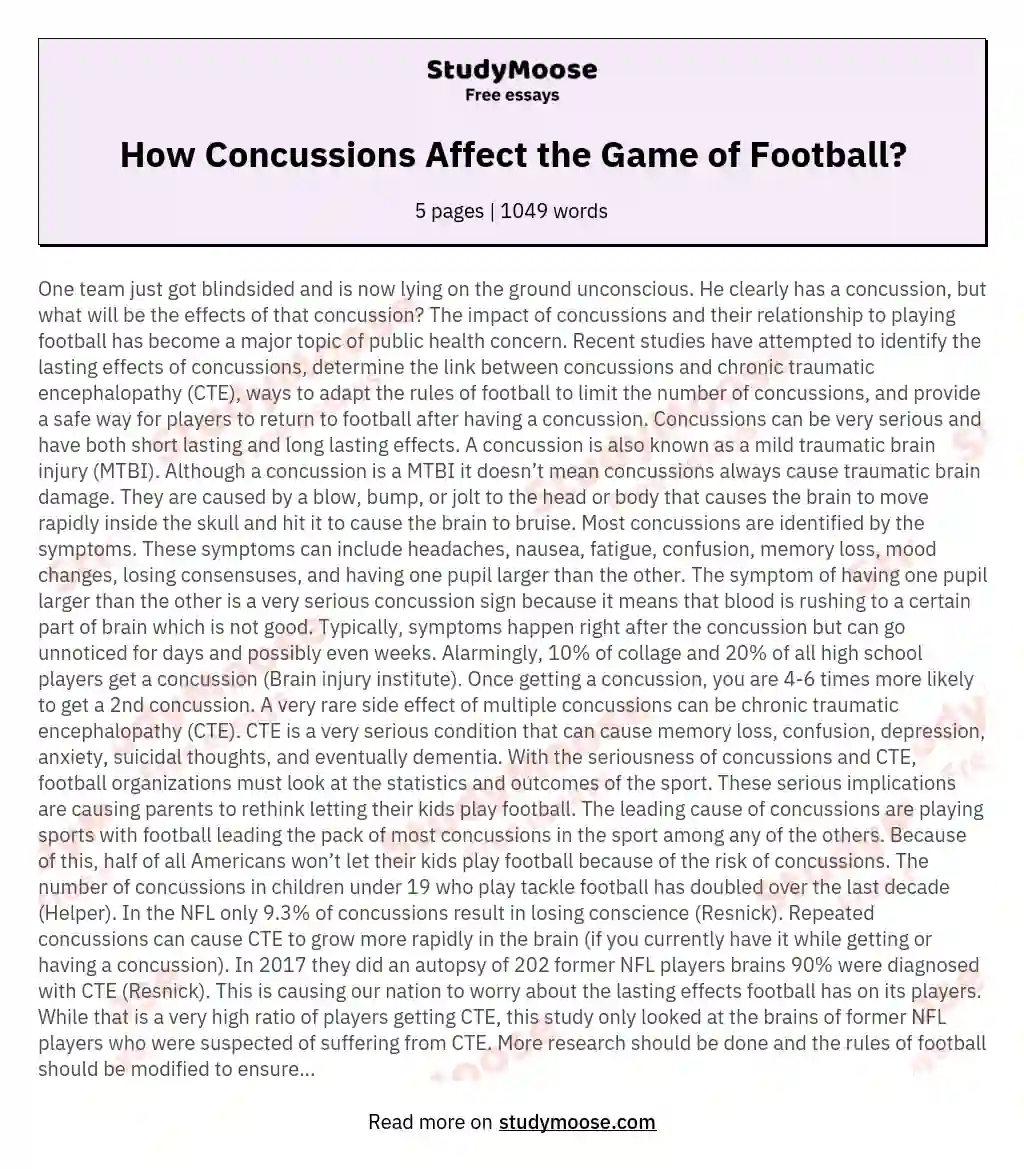 How Concussions Affect the Game of Football?