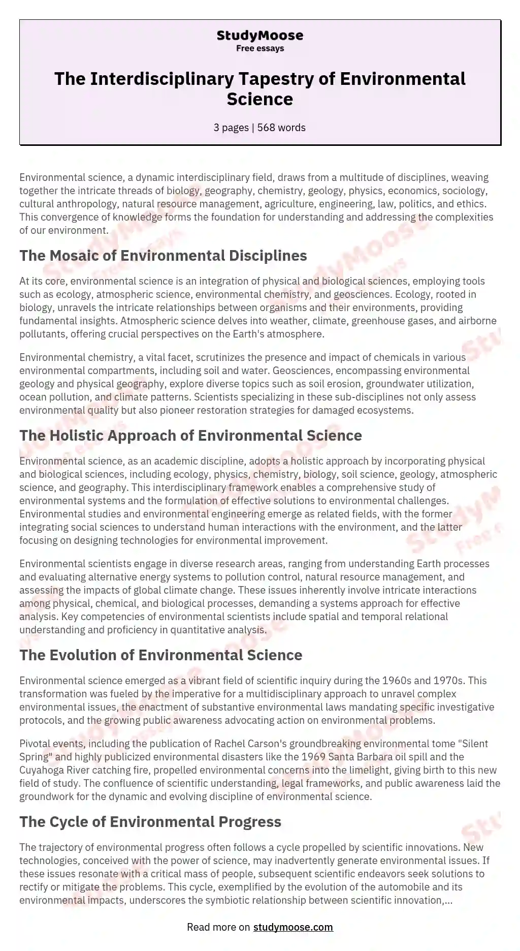 environmental science essay in tamil