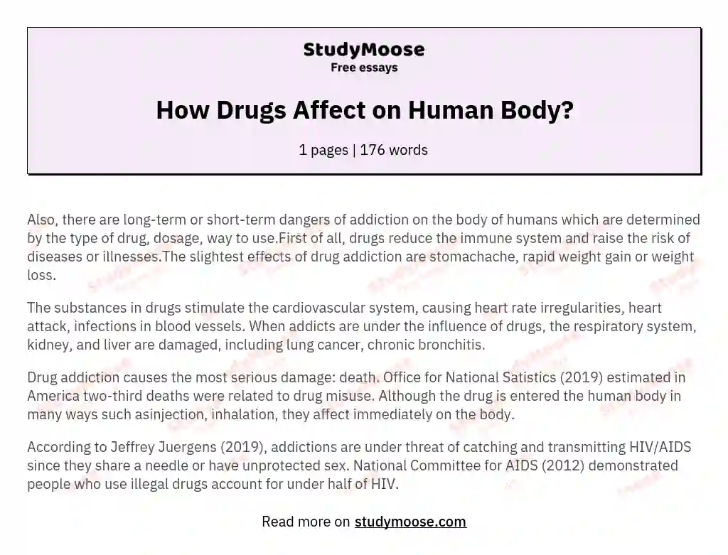 effects of drugs on human body essay