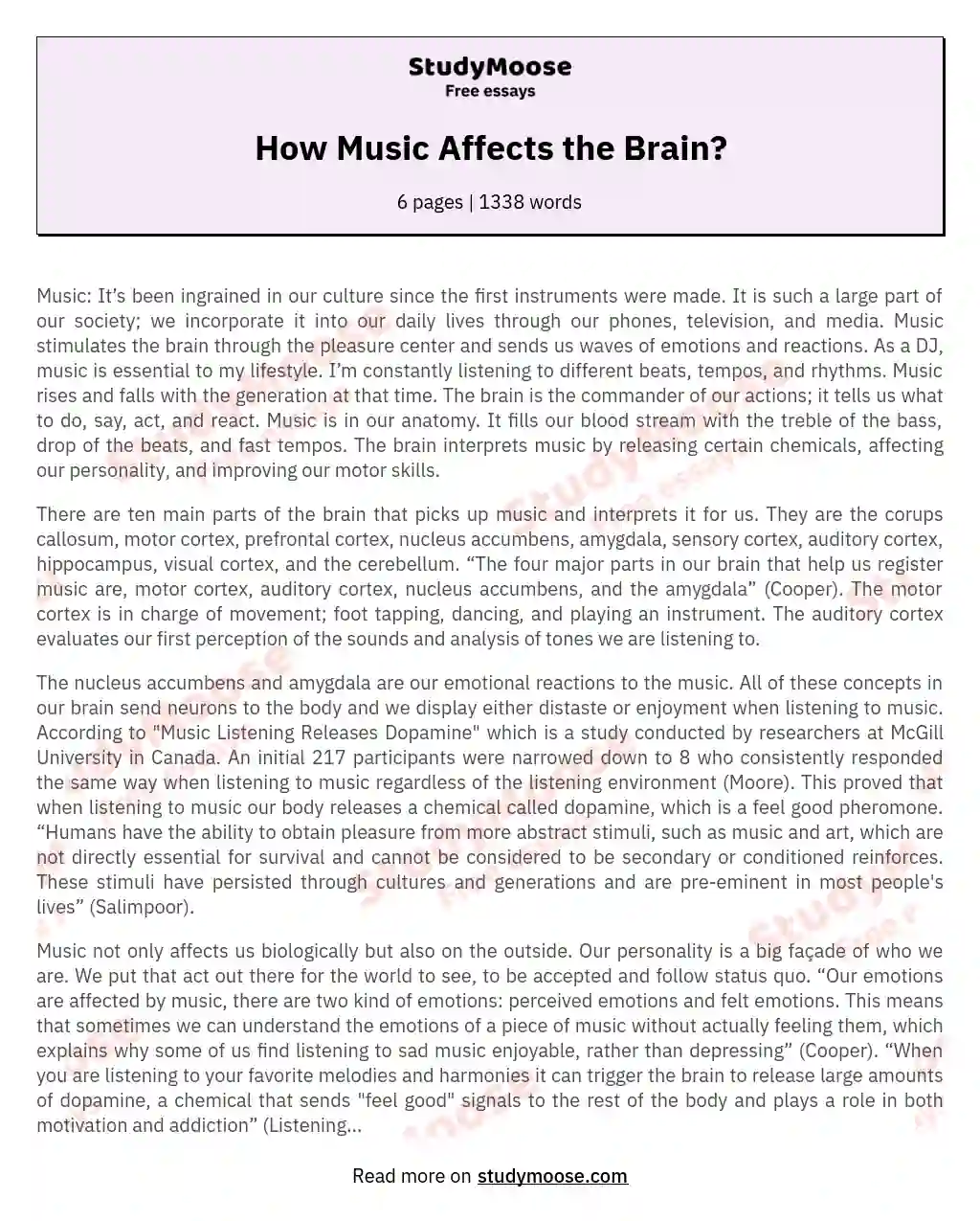 How Music Affects the Brain?