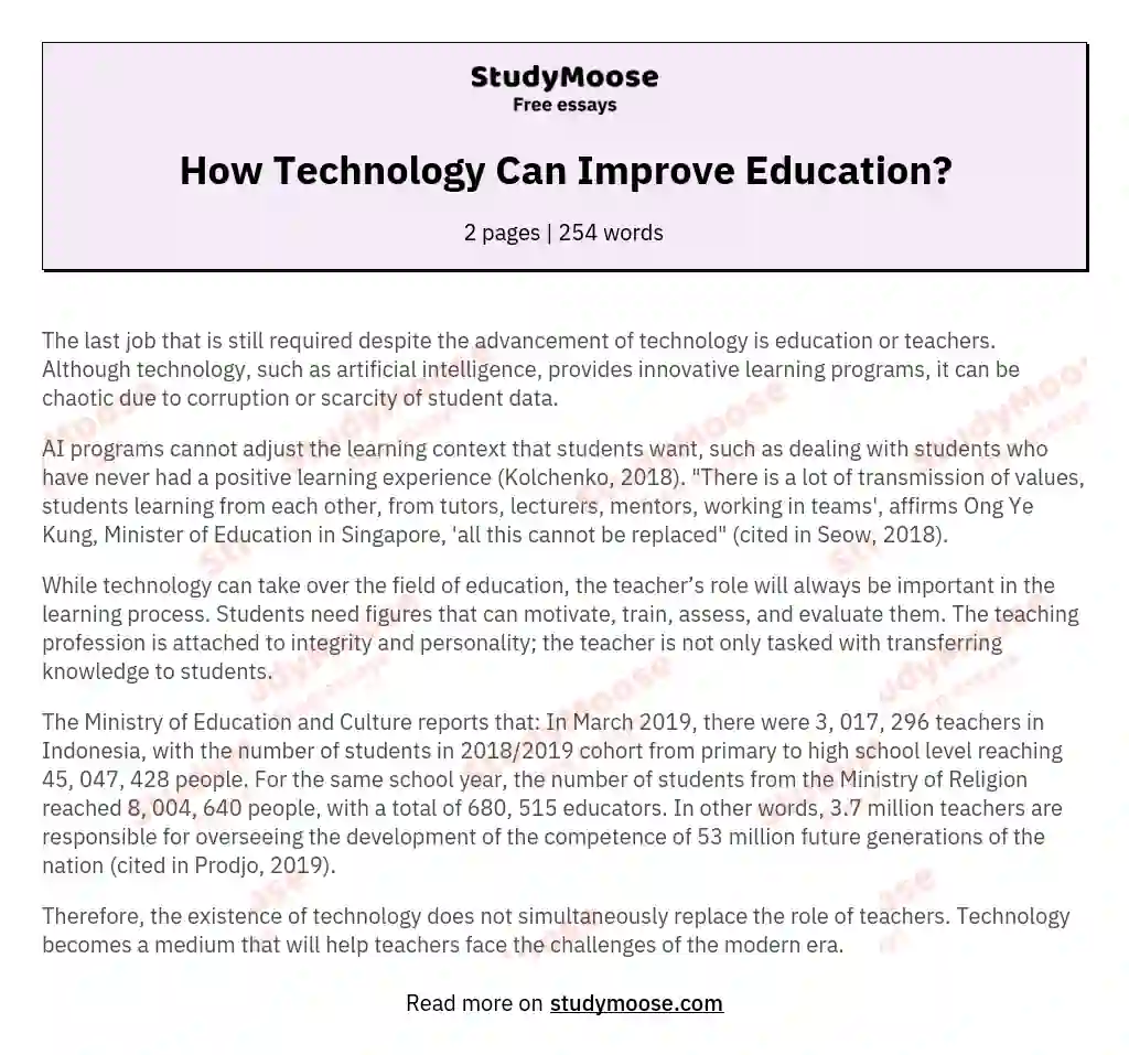 technology in education essay