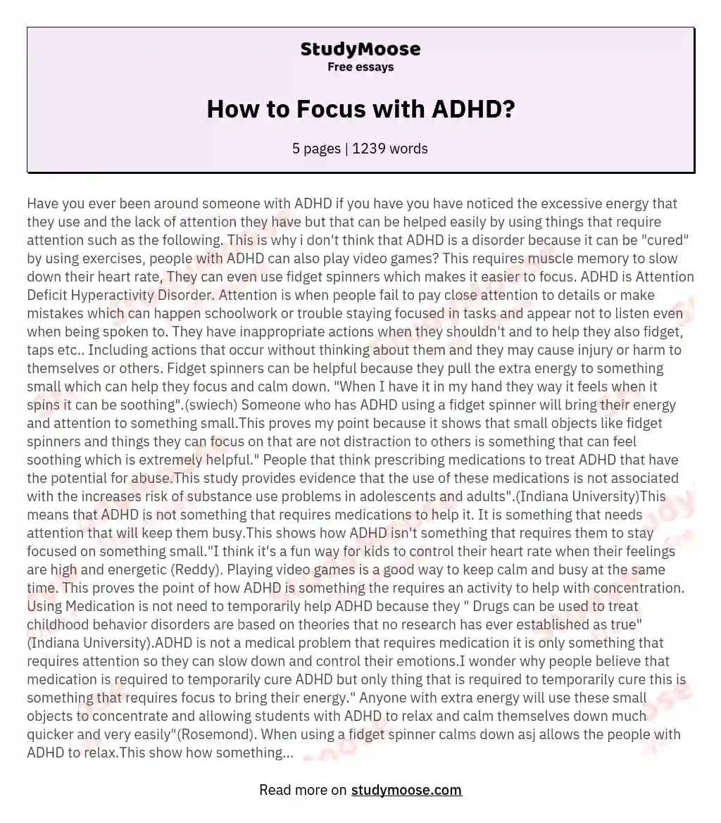 how to write a thesis with adhd