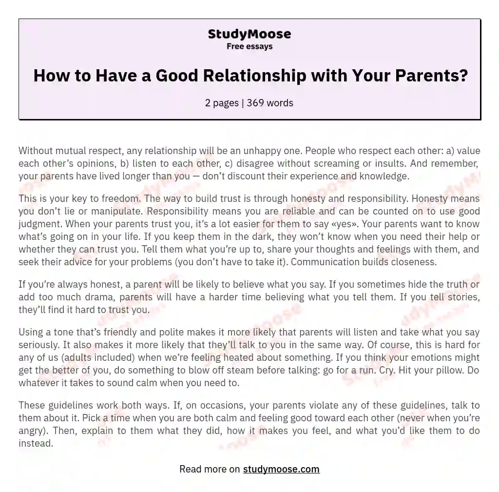 How to hide your relationship from your parents?