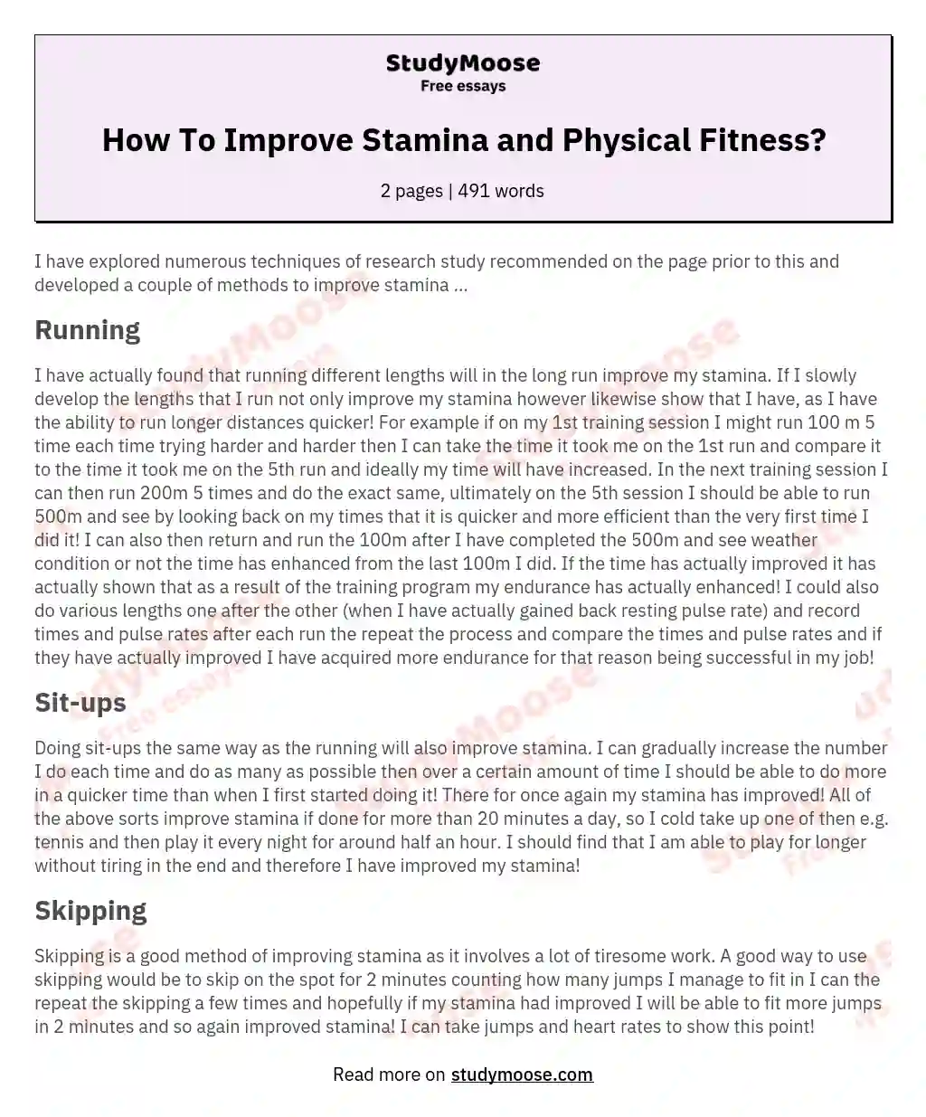 How To Improve Stamina and Physical Fitness?