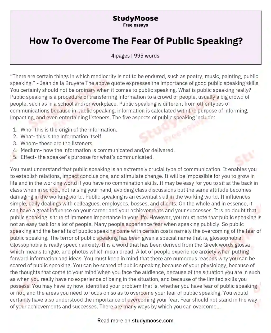 How To Overcome The Fear Of Public Speaking?