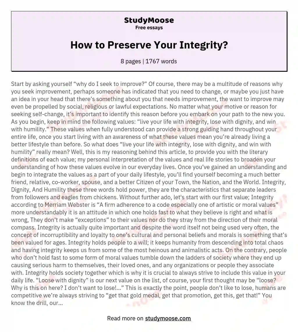 integrity essay