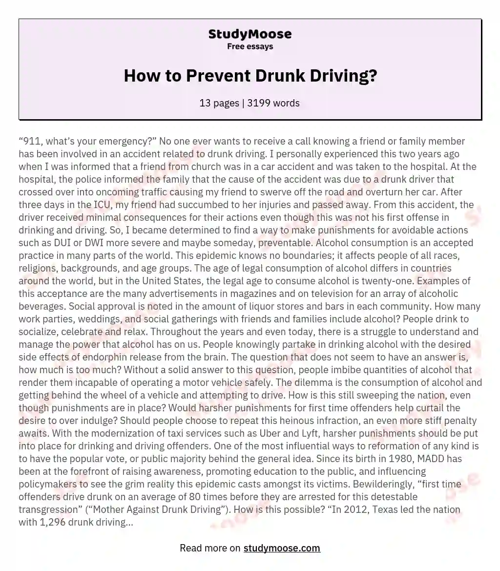 How to Prevent Drunk Driving?