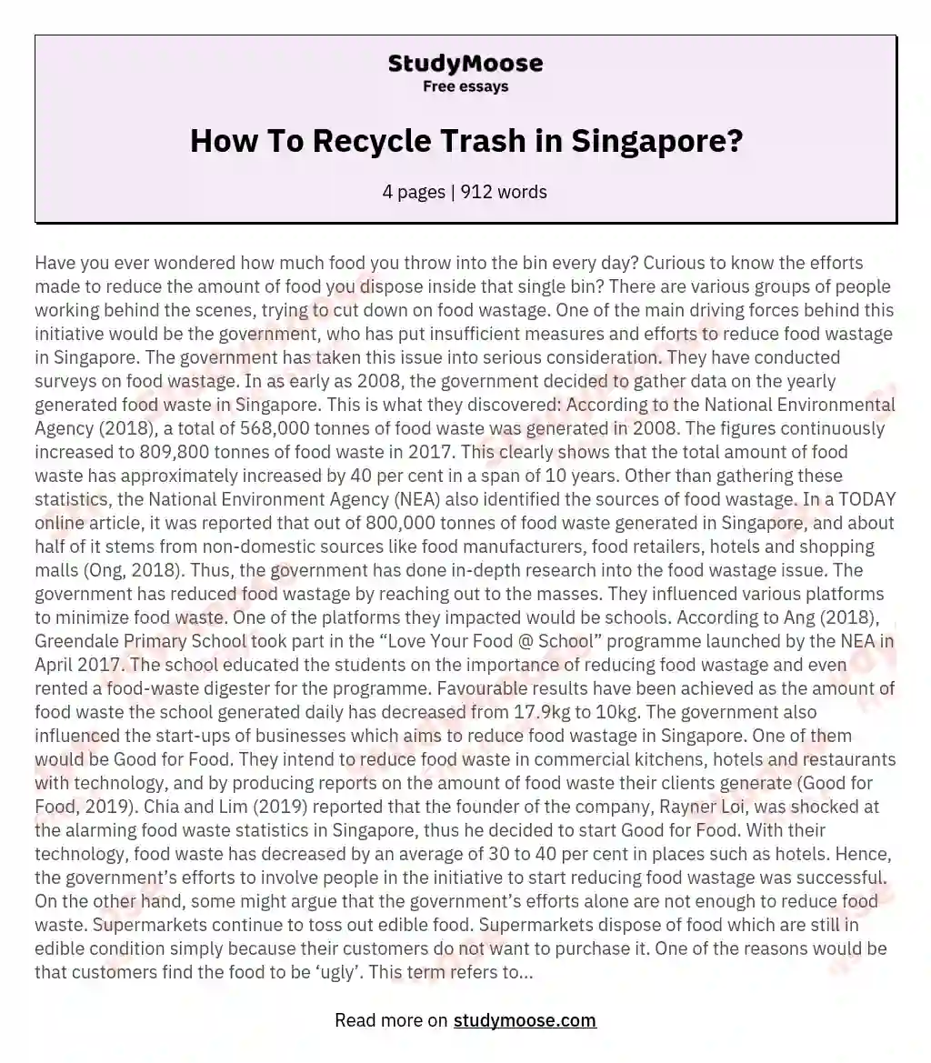 How To Recycle Trash in Singapore?