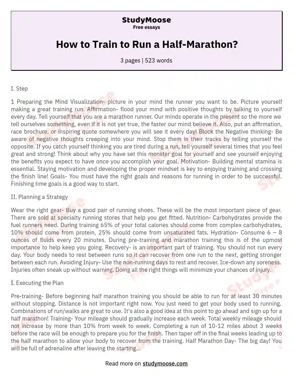 essay on running a marathon