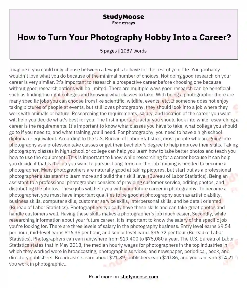 How to Turn Your Photography Hobby Into a Career?