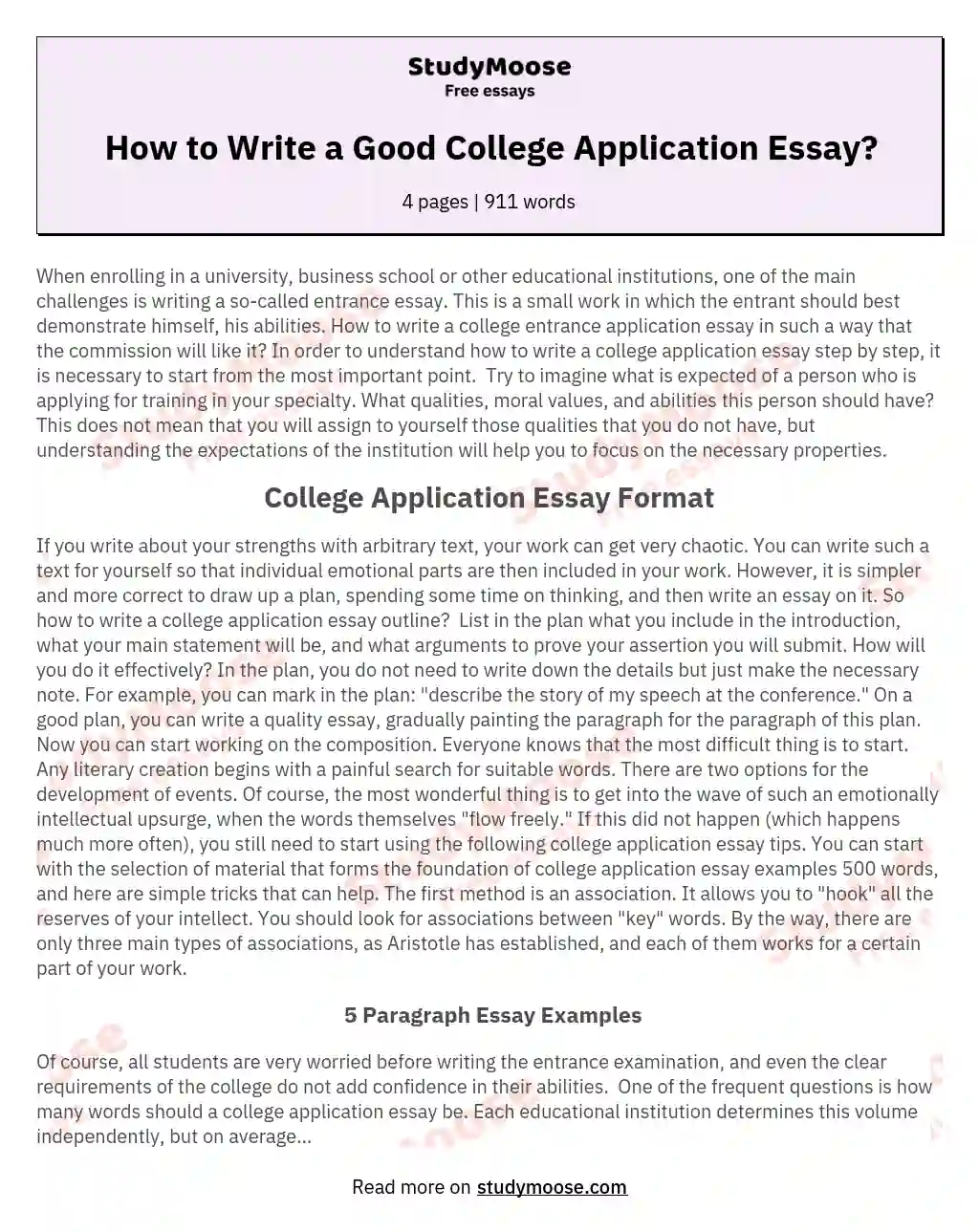 how should i start off a college essay