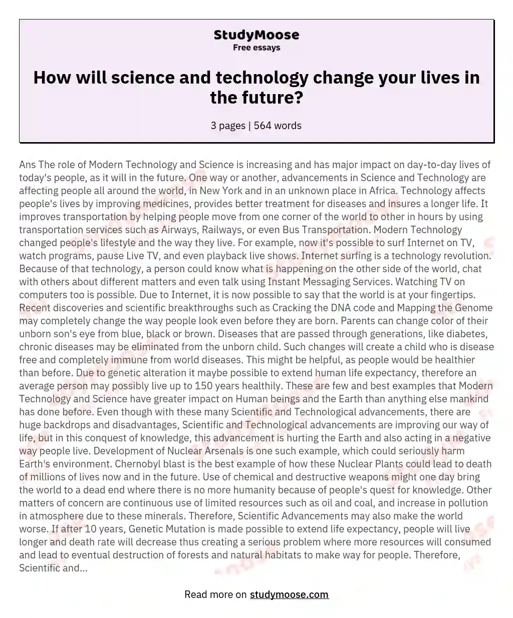 essay on science and technology 150 words